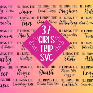 Traeré el paquete SVG de las malas decisiones del dinero de la fianza del alcohol, Girls Trip Svg, Girls Weekend, Besties Trip, Bachelorette Party, Cricut, Crafts