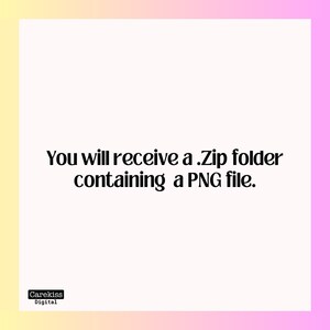 Puede incluir: Texto sobre un fondo blanco que dice: "Recibir&aacute;s una carpeta .Zip que contiene un archivo PNG."