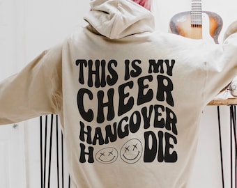 This Is My Cheer Hangover Hoodie Svg Png, Funny Svg Design, Wavy Text Svg, Saying on Back Svg Png, Wavy Humor Svg, Retro Wavy Font Svg