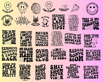 Texto ondulado Svg, Groovy Svg, Pacote Svg, Boho Svg, Hippie Svg, Svg estético, Svg engraçado, Svg moderno, Svg retrô, Arquivos Svg Svg de texto ondulado