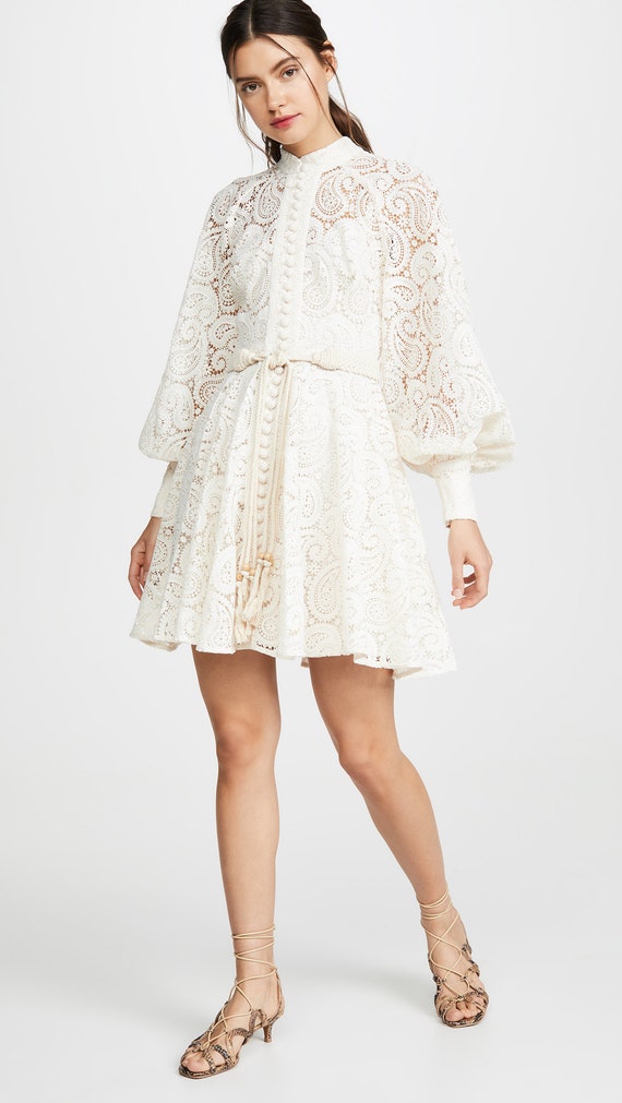 cream lace dress with sleeves