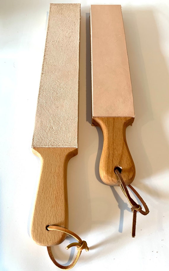 Leather Knife Strop, Double Sided, for Kitchen, Chef Knives, Razors 