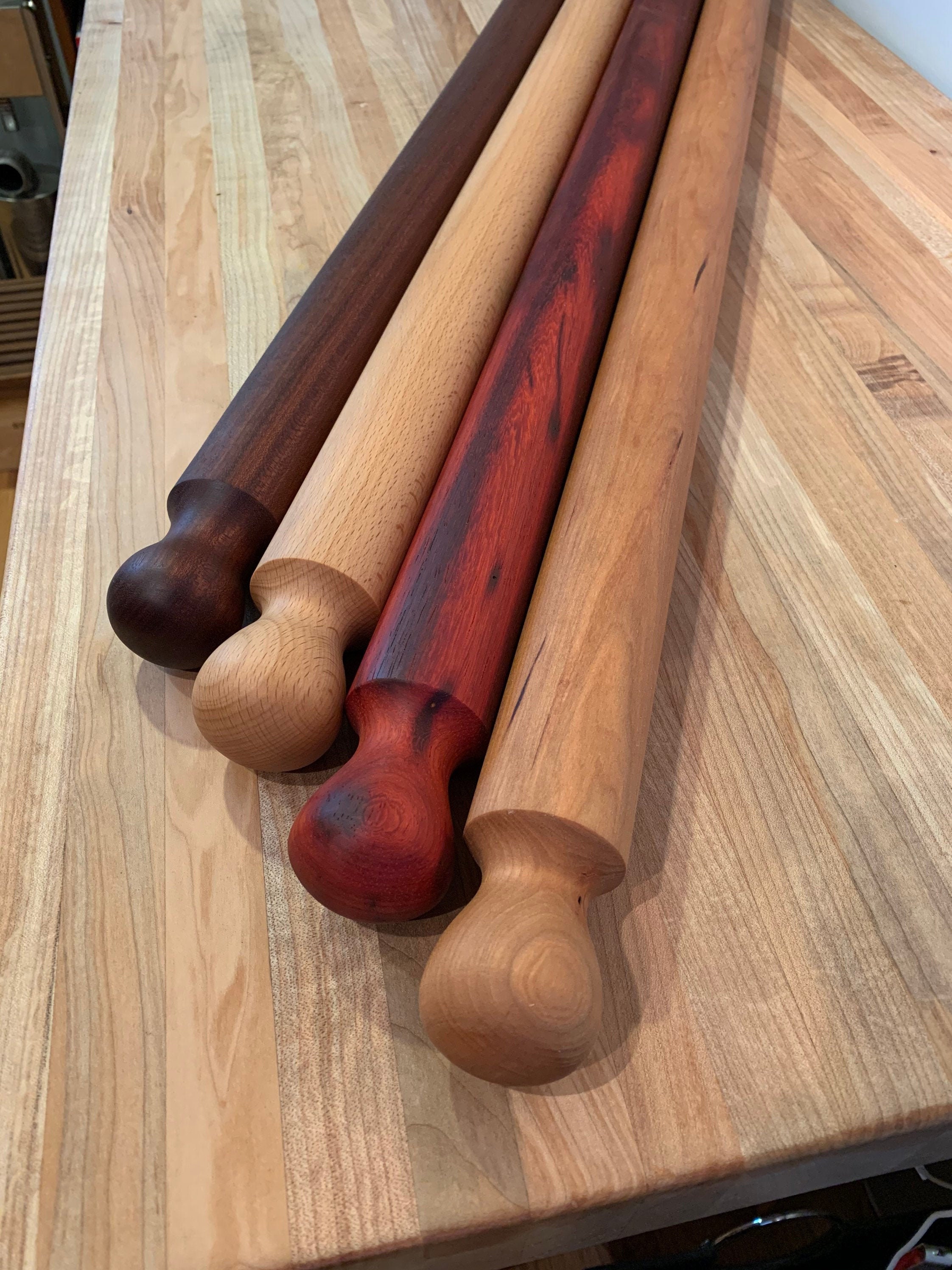 Classic Hand Turned Italian Mattarello Rolling Pin 36 Etsy Canada