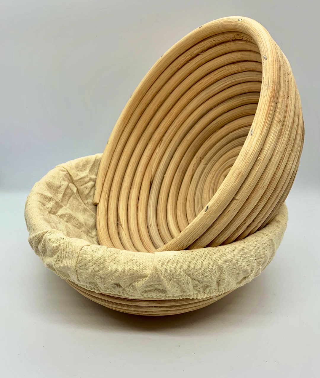 2 European Bread Proofing Baskets Natural Rattan Etsy