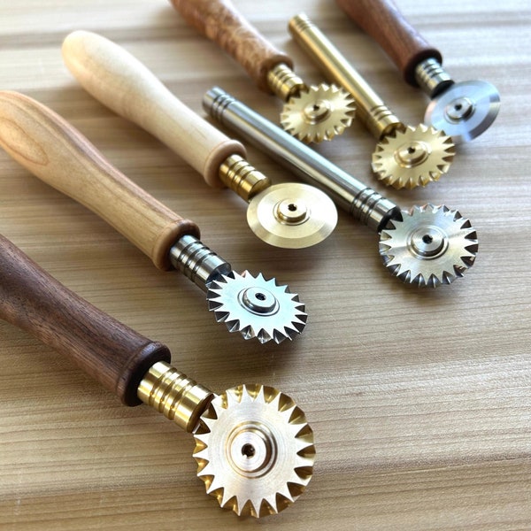 Nonna's cutters, brass and stainless pasta, pastry wheels