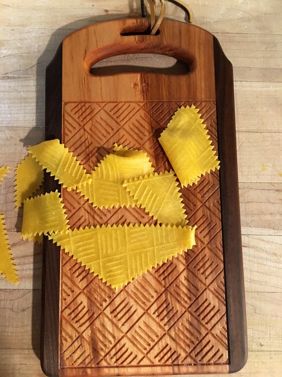 maple & black walnut double sided Cavarola pasta board mattarello