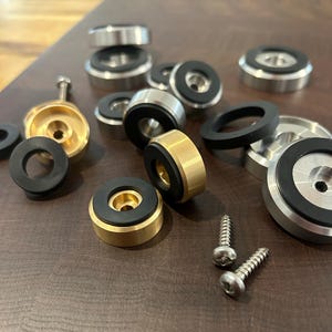 Brass and stainless steel cutting board feet