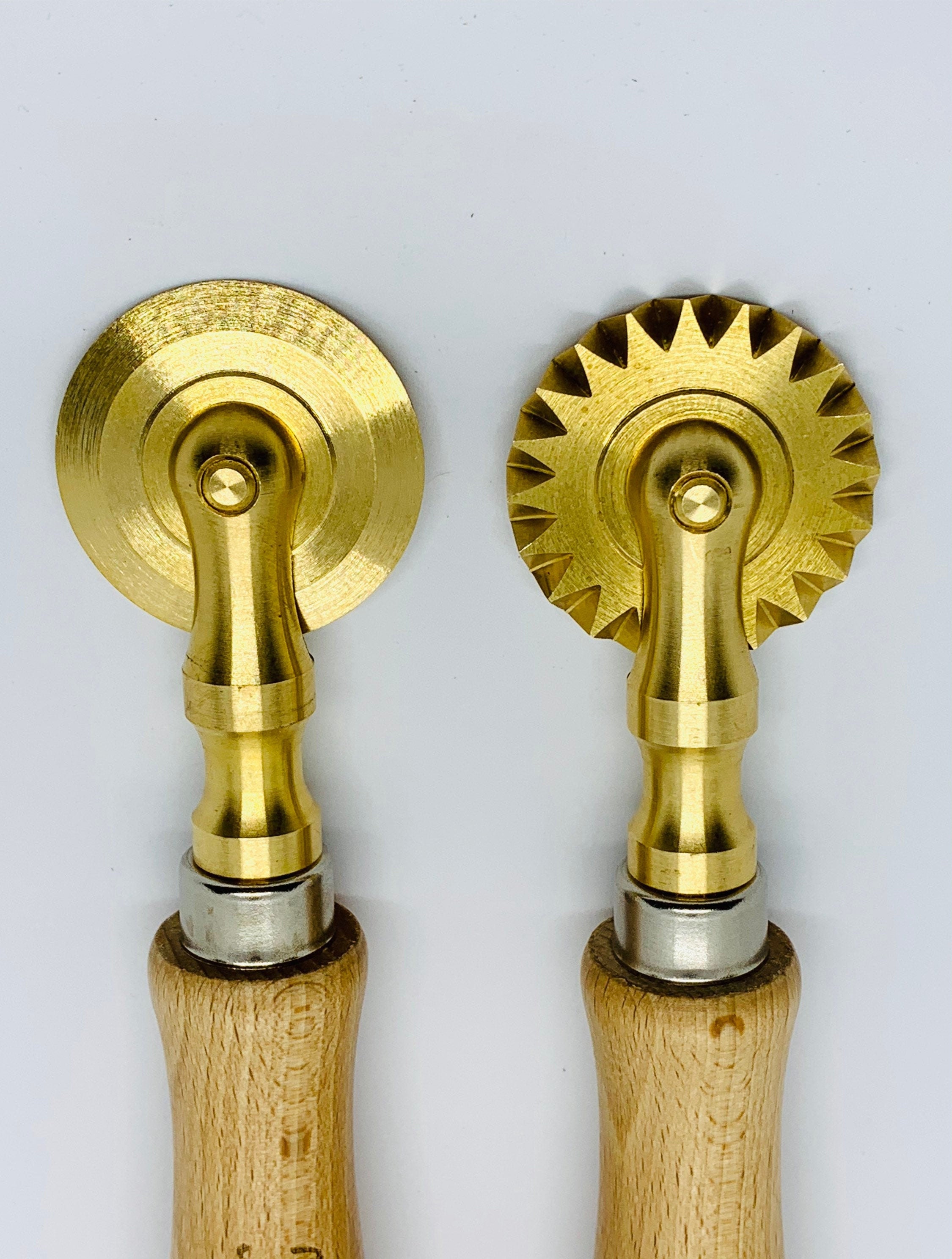 Brass pasta cutter pastry wheel fluted and smooth Etsy
