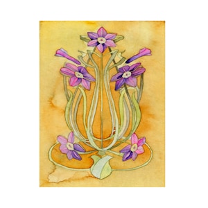 Purple Clematis Watercolor Print, Lavender Clematis Flower Watercolor, Watercolor Clematis, Buttercup Watercolor Flower Art, Clematis Blooms