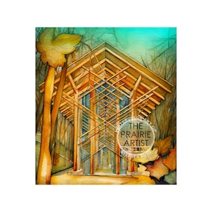 Thorncrown Chapel Wall Art, Eureka Springs Arkansas Fine Art Watercolor Print, Wedding Gift, Architectural Church Icon, Native Arkansas Art