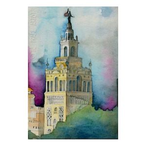 KC Plaza Art Print, Kansas City Country Club Plaza, Architectural Art Print, "The Giralda" Tower, Kansas City Gift, Landmark, Image,