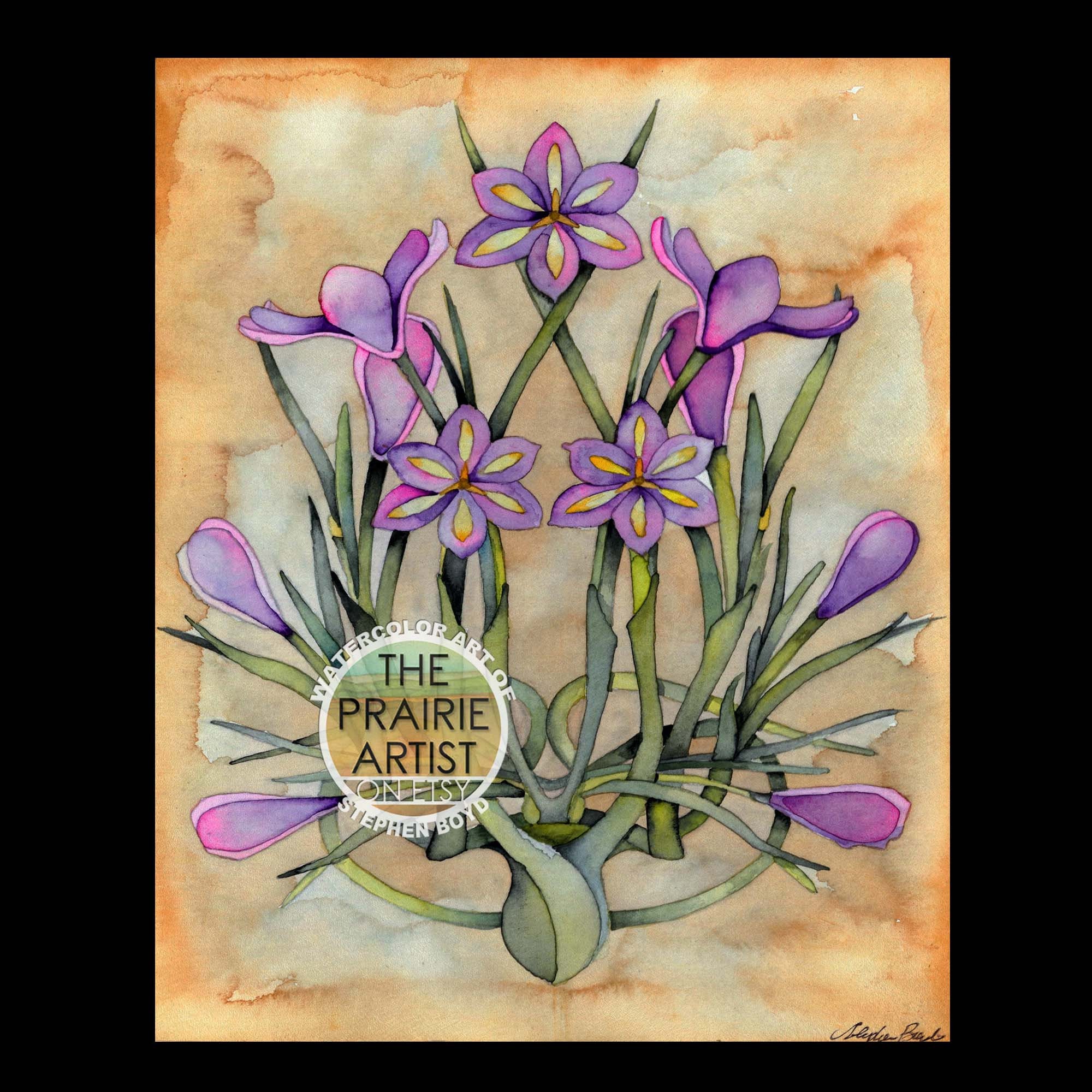 Purple Hyacinths Watercolor Art Print, Blooming Hyacinths Bouquet, Arts ...