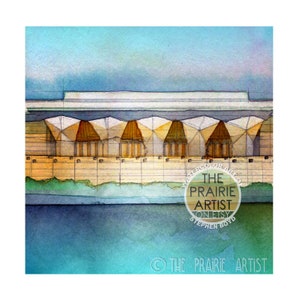 Emile E Watson Building Florida Southern Watercolor Art Print, Campus Architecture Artwork, Alumni Graduation Retirement Gift