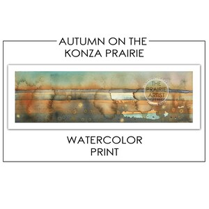Konza Prairie Watercolor Art Print Autumn View of Wildflowers Flint Hills Tallgrass Monument Kansas Watercolor Artwork Midwest Fall Season