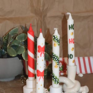 Christmas Taper Candles ,Hand Painted, Best Christmas Gifts, Candle Sticks, New Year Dinner Table