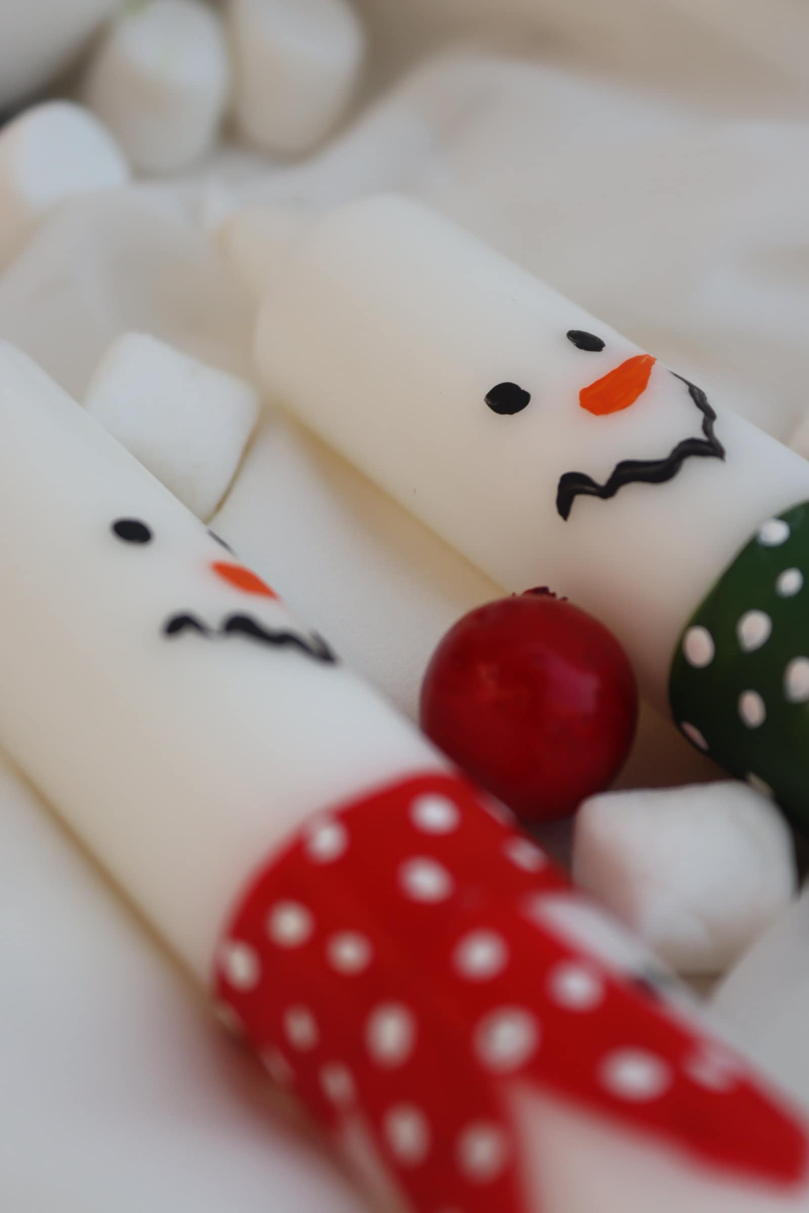 Christmas Candle Gifts,hand Painted,christmas Taper Candles,smile