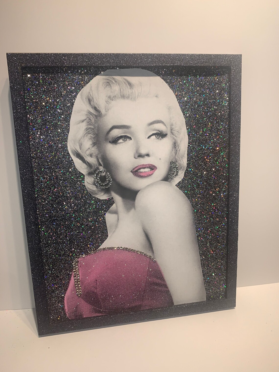 Marilyn Monroe Glitter Picture Wall Art Crystal Rhinestone Etsy
