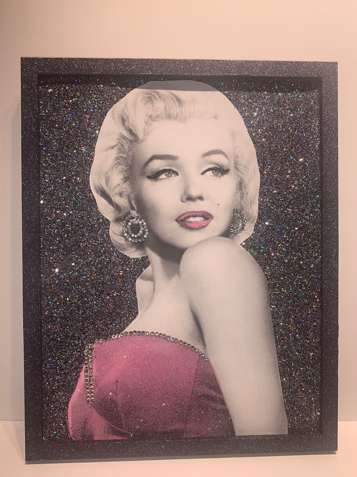 Marilyn Monroe Glitter Picture Wall Art Crystal Rhinestone Etsy