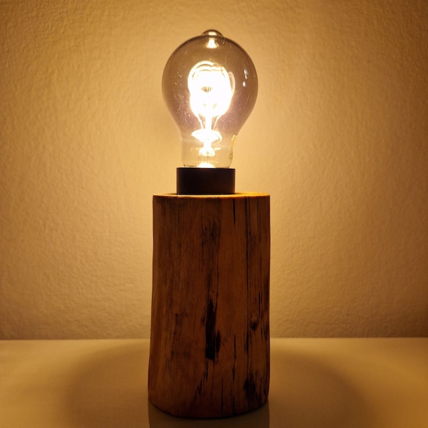 Lampe aus Holz, inkl. LED-Glühbirne +EINZELSTÜCK+