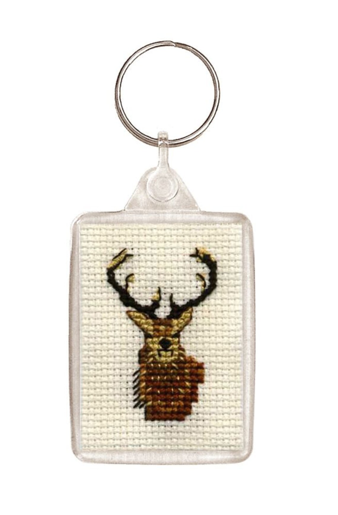 Stag Counted Cross Stitch Keyring Kit Etsy
