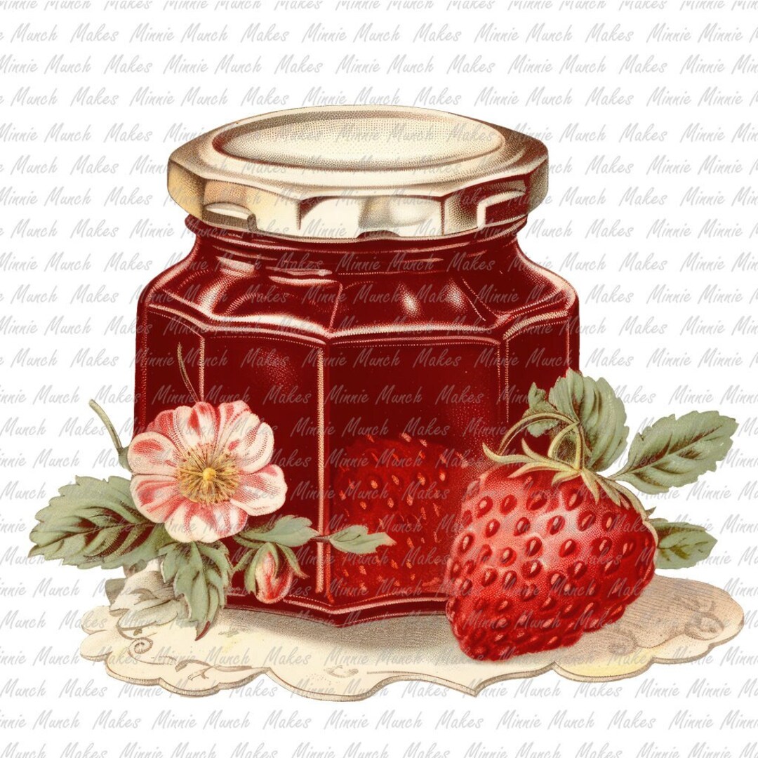 Strawberry Jam Clipart Summer Clipart Scrapbooking Paper Etsy