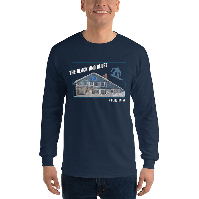 The Black and Blues Snowboard Navy Blue Long Sleeve T-shirts Custom Collection