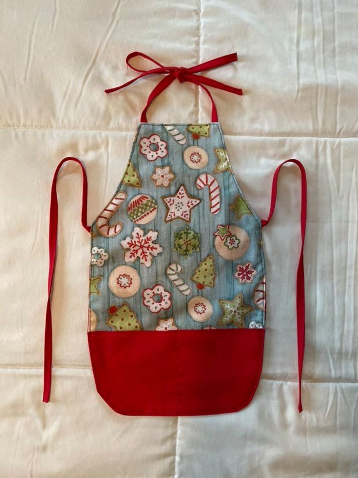 Red Christmas Cookie Apron small Etsy