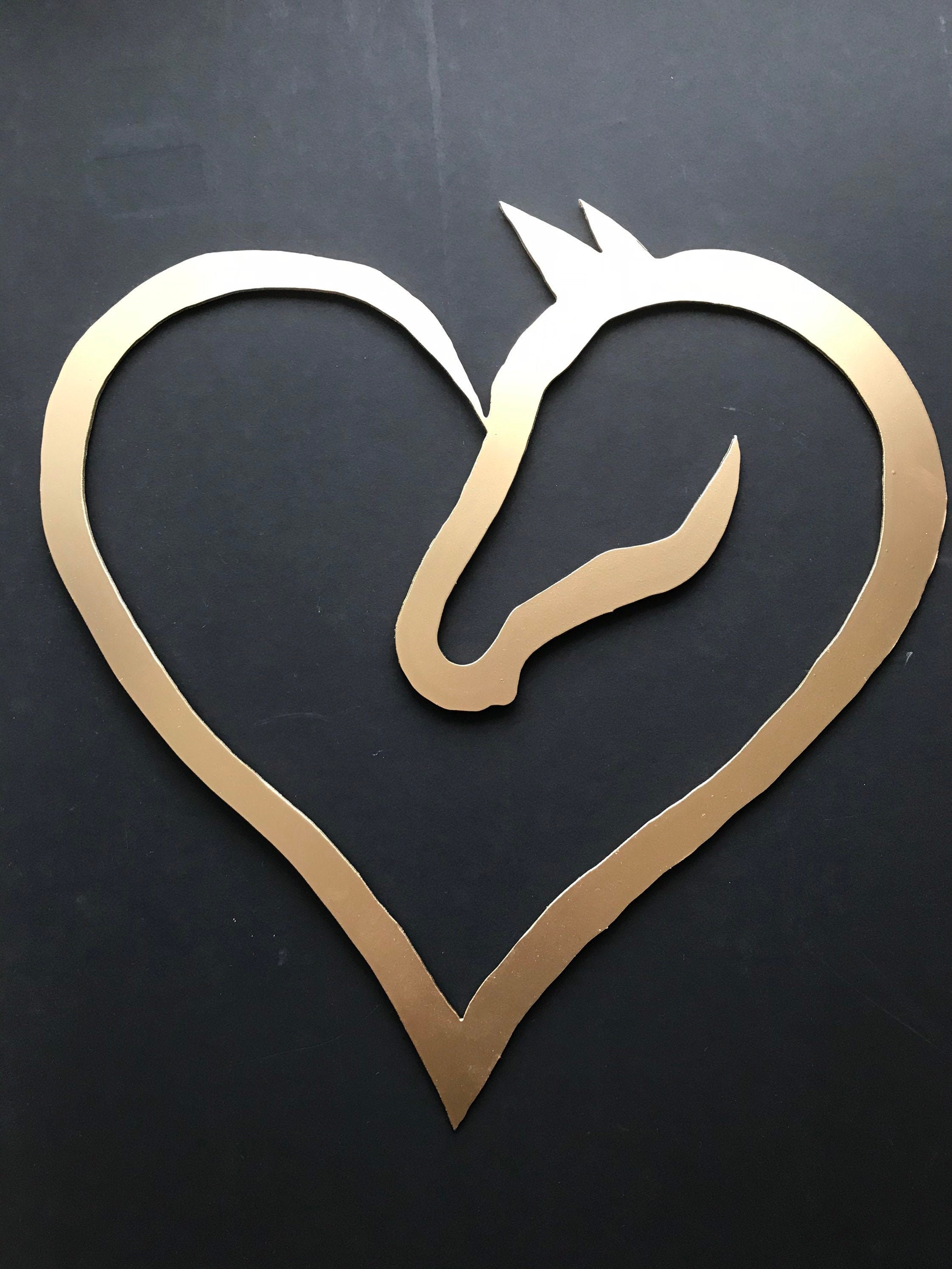 Corazón de caballo arte de pared de metal cortado a mano | Etsy
