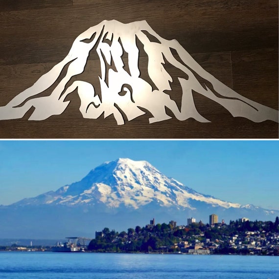 Mount Rainier Washington State Hand Cut Metal Wall Art Etsy