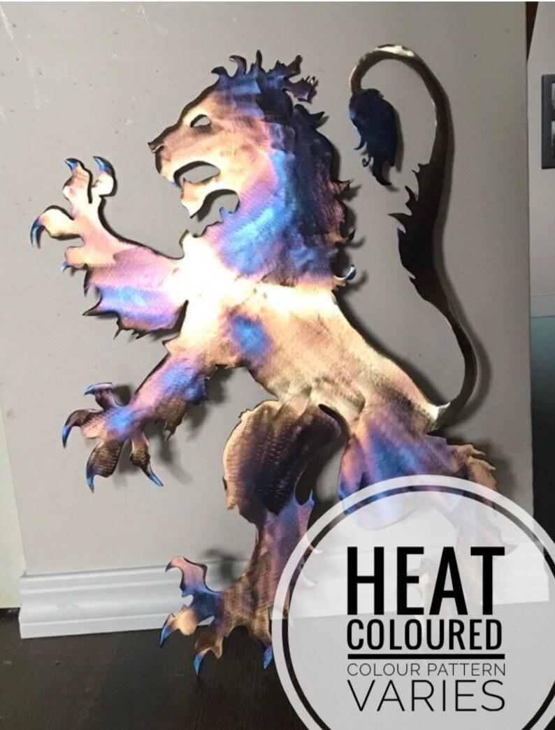 Rampant Lion Metal Wall Art Etsy