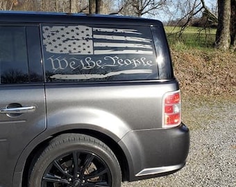 Ford Flex We the people quarter window flags