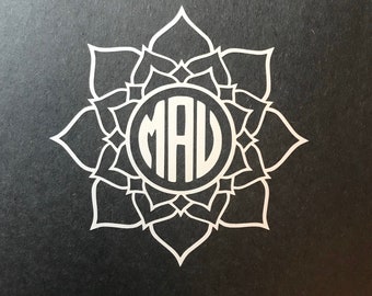 Monogram Mandala Decal: Personalized Initial Sticker