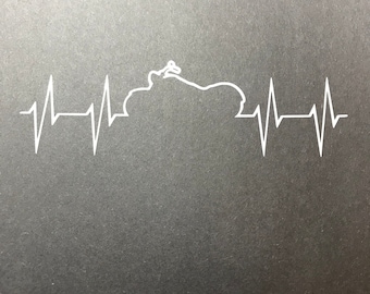 Motorcycle heart beat decal