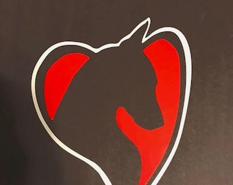 Doberman heart decal
