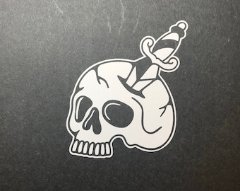 Skull and dagger decal