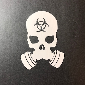 Gas mask skull decal