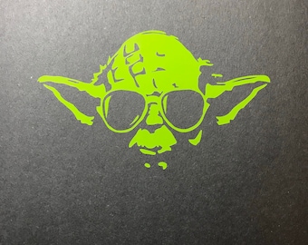 Yoda With Shades Decal - Cool Star Wars Inspired Art