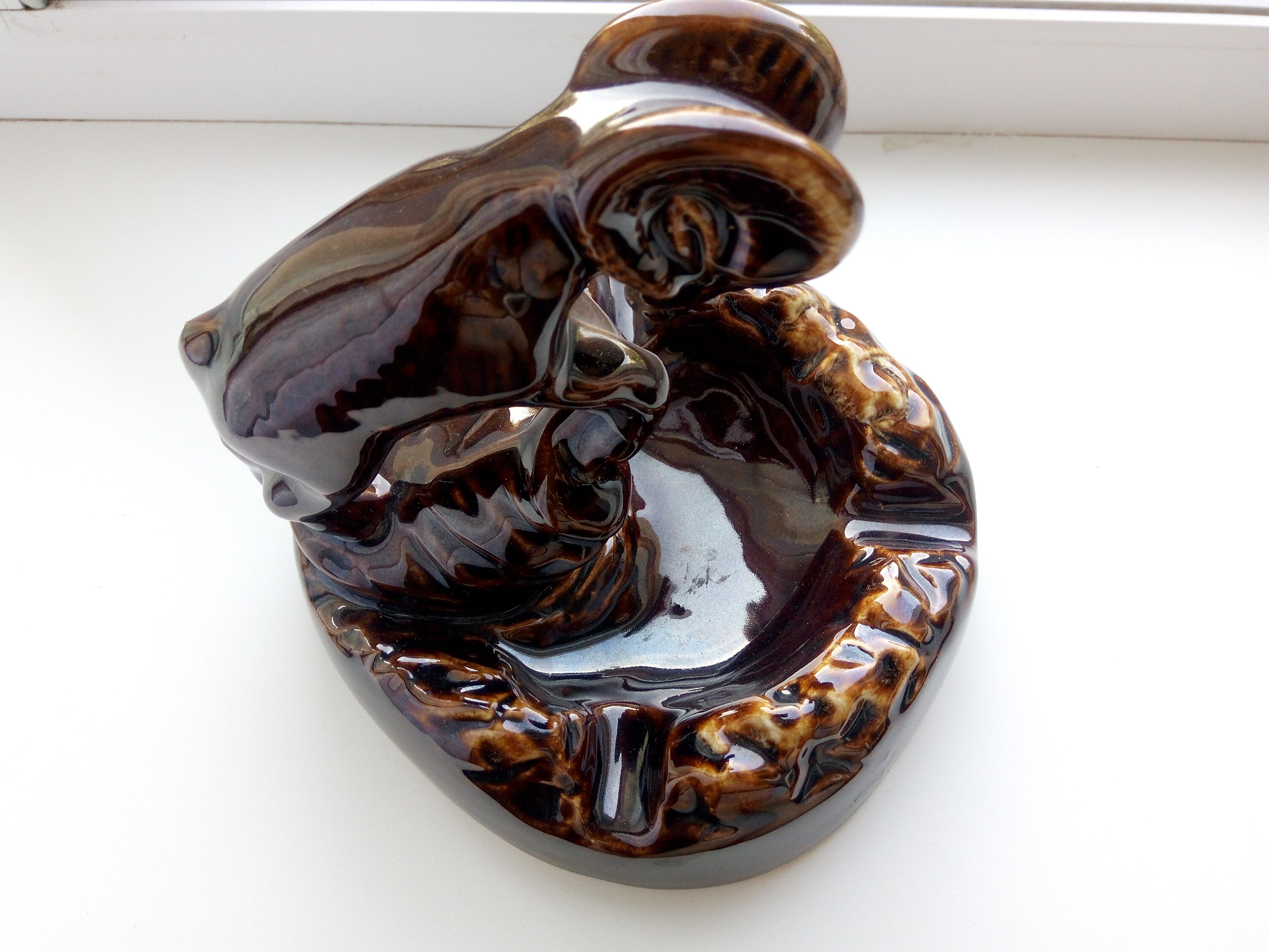 Vintage Ceramic Ashtray / Ceramic Ashtray / Brown Lamb Shaped Etsy