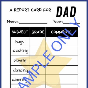 Boleta de calificaciones de papá Carta de EE. UU.