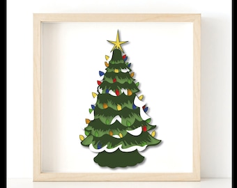 Vintage keramische kerstboom replica 3D SVG