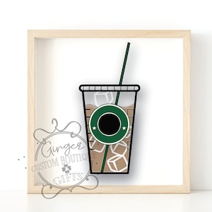 Iced Coffee 3d SVG layered cardstock Cricut Silhouette