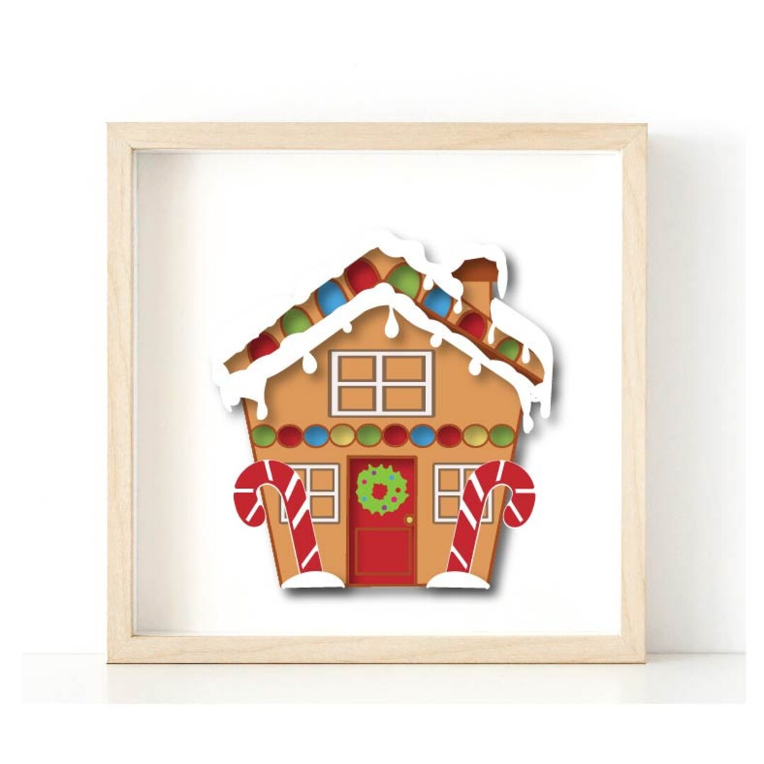 Christmas Gingerbread House 3d SVG - Etsy
