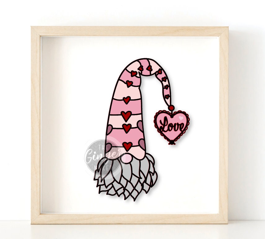 Download Valentine Gnome 3d Svg Etsy