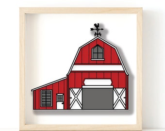 Farm Barn Layered 3d SVG Cardstock Cricut Silhouette