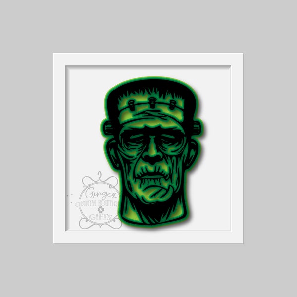 Frankenstein 3d SVG for Paper Cardstock Cricut Silhouette