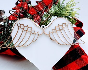 Geflügeltes Herz Ornament SVG DATEI für LASER