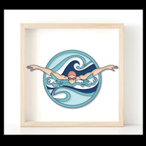 Sunshine Swimmer 3d SVG for Paper Cardstock Cricut Silhouette