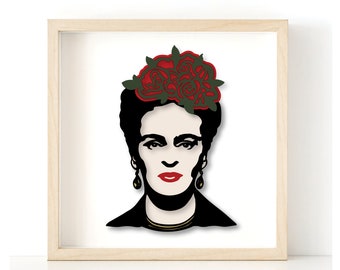 Frida Kahlo 3d SVG für Cardstock Cricut Silhouette