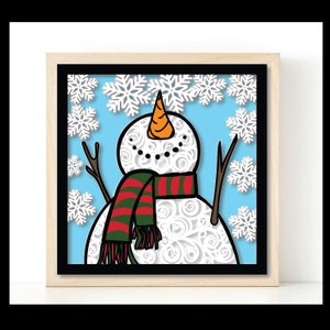 Snowman Shadowbox 3d SVG