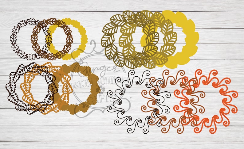 Download Leaf Wreath 12 layer 3d SVG | Etsy